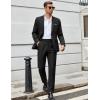 COOFANDY Men Suits Classic Fit 2 Piece Suit Set One Button Casual Blazer Wedding Bussiness Suit Separates(Black)