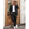 COOFANDY Men Suits Classic Fit 2 Piece Suit Set One Button Casual Blazer Wedding Bussiness Suit Separates(Black)