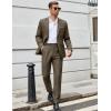 COOFANDY Men Suits Classic Fit 2 Piece Suit Set One Button Casual Blazer Wedding Bussiness Suit Separates(Brown)
