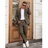 COOFANDY Men Suits Classic Fit 2 Piece Suit Set One Button Casual Blazer Wedding Bussiness Suit Separates(Brown)