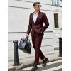 COOFANDY Men Suits Classic Fit 2 Piece Suit Set One Button Casual Blazer Wedding Bussiness Suit Separates(Burgundy)