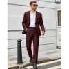 COOFANDY Men Suits Classic Fit 2 Piece Suit Set One Button Casual Blazer Wedding Bussiness Suit Separates(Burgundy)
