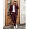COOFANDY Men Suits Classic Fit 2 Piece Suit Set One Button Casual Blazer Wedding Bussiness Suit Separates(Burgundy)