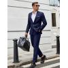 COOFANDY Men Suits Classic Fit 2 Piece Suit Set One Button Casual Blazer Wedding Bussiness Suit Separates(Dark Blue)