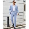 COOFANDY Men Suits Classic Fit 2 Piece Suit Set One Button Casual Blazer Wedding Bussiness Suit Separates(Light Blue)