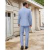 COOFANDY Men Suits Classic Fit 2 Piece Suit Set One Button Casual Blazer Wedding Bussiness Suit Separates(Light Blue)
