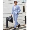 COOFANDY Men Suits Classic Fit 2 Piece Suit Set One Button Casual Blazer Wedding Bussiness Suit Separates(Light Blue)
