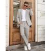 COOFANDY Men Suits Classic Fit 2 Piece Suit Set One Button Casual Blazer Wedding Bussiness Suit Separates(Light Gray)