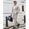COOFANDY Men Suits Classic Fit 2 Piece Suit Set One Button Casual Blazer Wedding Bussiness Suit Separates(Light Gray)