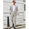 COOFANDY Men Suits Classic Fit 2 Piece Suit Set One Button Casual Blazer Wedding Bussiness Suit Separates(Light Gray)