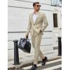 COOFANDY Men Suits Classic Fit 2 Piece Suit Set One Button Casual Blazer Wedding Bussiness Suit Separates(Light Khaki)