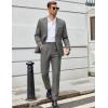 COOFANDY Men Suits Classic Fit 2 Piece Suit Set One Button Casual Blazer Wedding Bussiness Suit Separates(Linen Gray)
