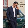 COOFANDY Men Suits Classic Fit 2 Piece Suit Set One Button Casual Blazer Wedding Bussiness Suit Separates(Navy Blue-solid)