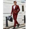 COOFANDY Men Suits Classic Fit 2 Piece Suit Set One Button Casual Blazer Wedding Bussiness Suit Separates(Red)