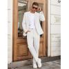 COOFANDY Men Suits Classic Fit 2 Piece Suit Set One Button Casual Blazer Wedding Bussiness Suit Separates(White)