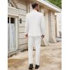 COOFANDY Men Suits Classic Fit 2 Piece Suit Set One Button Casual Blazer Wedding Bussiness Suit Separates(White)