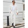 COOFANDY Men Suits Classic Fit 2 Piece Suit Set One Button Casual Blazer Wedding Bussiness Suit Separates(White)