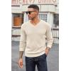 COOFANDY Men V Neck Dress Sweater Knit Long Sleeve Casual Slim Fit Pullover Sweater(Apricot)