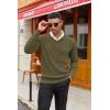 COOFANDY Men V Neck Dress Sweater Knit Long Sleeve Casual Slim Fit Pullover Sweater(Army Green)