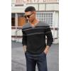 COOFANDY Men V Neck Dress Sweater Knit Long Sleeve Casual Slim Fit Pullover Sweater(Black & Dark Heather Grey)
