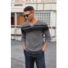 COOFANDY Men V Neck Dress Sweater Knit Long Sleeve Casual Slim Fit Pullover Sweater(Black & Heather Grey)