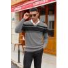 COOFANDY Men V Neck Dress Sweater Knit Long Sleeve Casual Slim Fit Pullover Sweater(Black & Heather Grey)