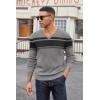 COOFANDY Men V Neck Dress Sweater Knit Long Sleeve Casual Slim Fit Pullover Sweater(Black & Heather Grey)