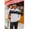 COOFANDY Men V Neck Dress Sweater Knit Long Sleeve Casual Slim Fit Pullover Sweater(Black & White)