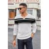 COOFANDY Men V Neck Dress Sweater Knit Long Sleeve Casual Slim Fit Pullover Sweater(Black & White)
