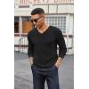 COOFANDY Men V Neck Dress Sweater Knit Long Sleeve Casual Slim Fit Pullover Sweater(Black)