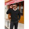 COOFANDY Men V Neck Dress Sweater Knit Long Sleeve Casual Slim Fit Pullover Sweater(Black)