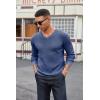 COOFANDY Men V Neck Dress Sweater Knit Long Sleeve Casual Slim Fit Pullover Sweater(Blue and White)