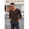 COOFANDY Men V Neck Dress Sweater Knit Long Sleeve Casual Slim Fit Pullover Sweater(Brown)