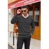 COOFANDY Men V Neck Dress Sweater Knit Long Sleeve Casual Slim Fit Pullover Sweater(Dark Grey)