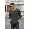 COOFANDY Men V Neck Dress Sweater Knit Long Sleeve Casual Slim Fit Pullover Sweater(Dark Grey)