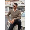 COOFANDY Men V Neck Dress Sweater Knit Long Sleeve Casual Slim Fit Pullover Sweater(Dark Khaki)