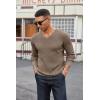 COOFANDY Men V Neck Dress Sweater Knit Long Sleeve Casual Slim Fit Pullover Sweater(Dark Khaki)