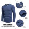 COOFANDY Men V Neck Dress Sweater Knit Long Sleeve Casual Slim Fit Pullover Sweater(Deep Blue)
