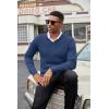 COOFANDY Men V Neck Dress Sweater Knit Long Sleeve Casual Slim Fit Pullover Sweater(Deep Blue)