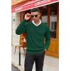 COOFANDY Men V Neck Dress Sweater Knit Long Sleeve Casual Slim Fit Pullover Sweater(Green)