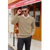 COOFANDY Men V Neck Dress Sweater Knit Long Sleeve Casual Slim Fit Pullover Sweater(Khaki)