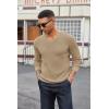 COOFANDY Men V Neck Dress Sweater Knit Long Sleeve Casual Slim Fit Pullover Sweater(Khaki)