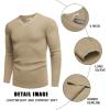 COOFANDY Men V Neck Dress Sweater Knit Long Sleeve Casual Slim Fit Pullover Sweater(Khaki)