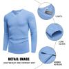 COOFANDY Men V Neck Dress Sweater Knit Long Sleeve Casual Slim Fit Pullover Sweater(Light Blue)