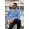 COOFANDY Men V Neck Dress Sweater Knit Long Sleeve Casual Slim Fit Pullover Sweater(Light Blue)
