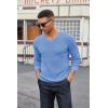COOFANDY Men V Neck Dress Sweater Knit Long Sleeve Casual Slim Fit Pullover Sweater(Light Blue)