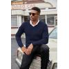 COOFANDY Men V Neck Dress Sweater Knit Long Sleeve Casual Slim Fit Pullover Sweater(Navy Blue)