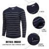 COOFANDY Men V Neck Dress Sweater Knit Long Sleeve Casual Slim Fit Pullover Sweater(Navy/White Mariner Stripe)