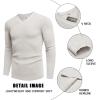 COOFANDY Men V Neck Dress Sweater Knit Long Sleeve Casual Slim Fit Pullover Sweater(White)
