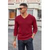 COOFANDY Men V Neck Dress Sweater Knit Long Sleeve Casual Slim Fit Pullover Sweater(Wine Red)